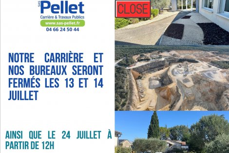 FERMETURE DE NOS BUREAUX ET DE NOTRE CARRIERE